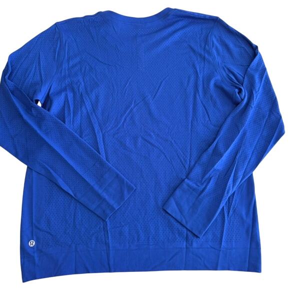 Lululemon Breeze By Long Sleeve Jet Stream Blue 12 Mesh NEW Gym Run Workout - Picture 6 of 6